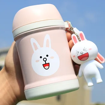 

400ml Stainless Steel Cartoon Insulation Barrel Double Vacuum Thermos With Lid Children Food Vacuum Insulation Lunch Box