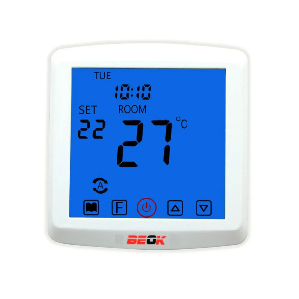 Thermostat with blue light