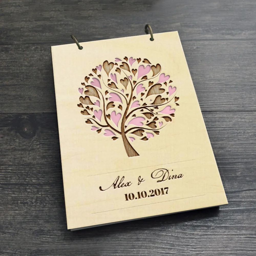 

Rustic Wooden Guest Book Tree Unique Wedding Guestbook Personalized Custom Name Date Wedding Present Anniversary Decorations