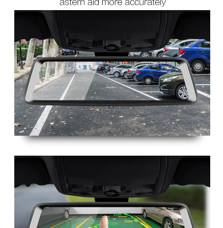 QUIDUX S9 Автомобильное зеркало заднего вида 10 дюймов сенсорный экран 1200MP DDR3 2G DVR Bluetooth задний also1080P Vedio рекордер Dashcam автомобильная камера