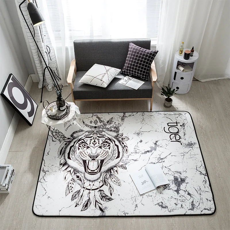 Buy Concise Brief Tiger Print Large Carpet For Living