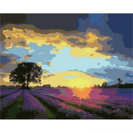 cioioil-W382 Sunset lavender DIY Painting By Numbers Kit Acrylic Paint On Canvas Calligraphy Coloring Number | Дом и сад