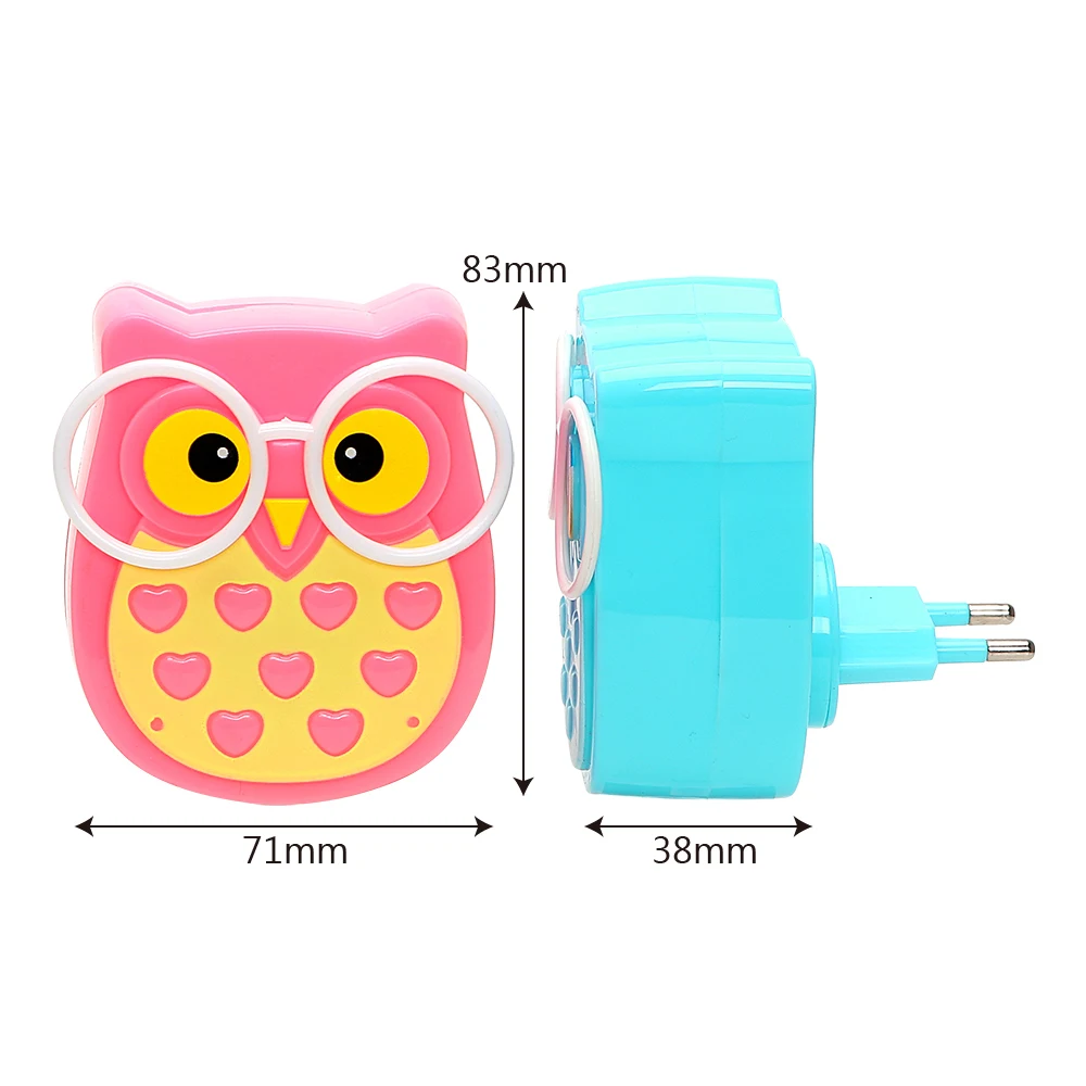  ITimo Auto Light Control Sensor Lamp Indoor Lighting Owl Animal Nightlight EU Plug Socket Lamp LED  - 32853621502