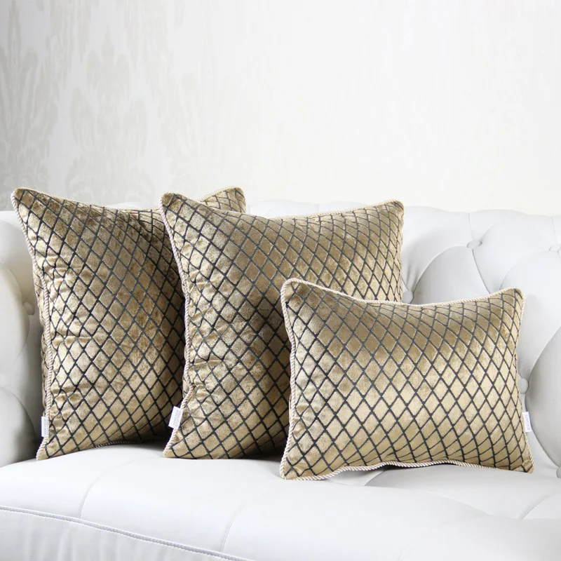 Luxury Decorative Gold Pillows Cushion Cover Jacquard Geometric Sofa Home Decorative 30x42/45x45/40x60/50x50cm