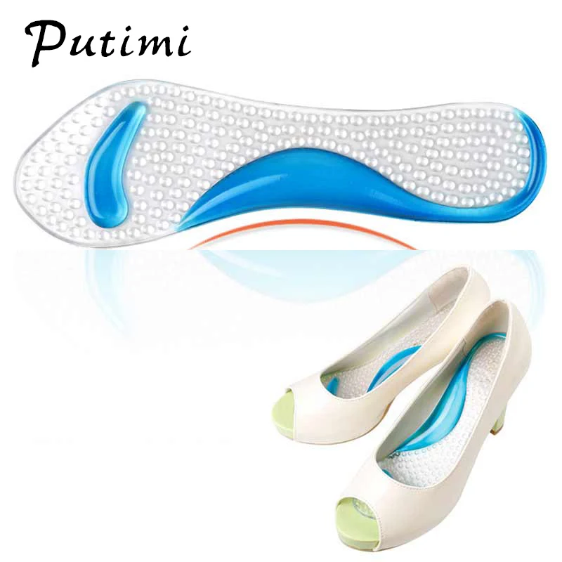 

PUTIMI 2Pcs=1Pair Non-Slip Shoe Pads Foot Pads Gel Insoles Foot Care Tool Pain Relief Insoles Silicone Heel Pads Support Cushion