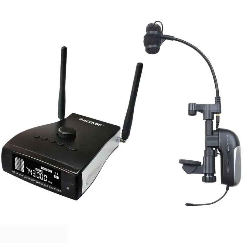 

Hot ACEMIC PR-8/GT-10 professional stage true diversity wireless guitar microphone system use for acoustic guitar