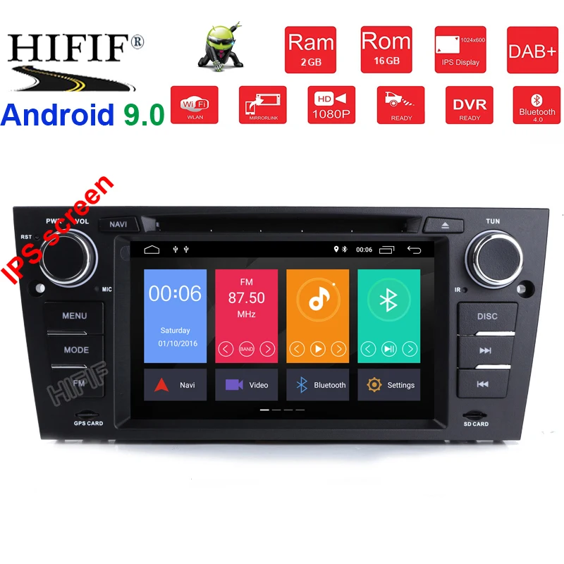 IPS DSP 7\ Android 9.0 Quad Core Car DVD Player GPS Navigation for BMW E90 Sedan E91 Touring E92 Coupe E93 Convertible 2007-2009
