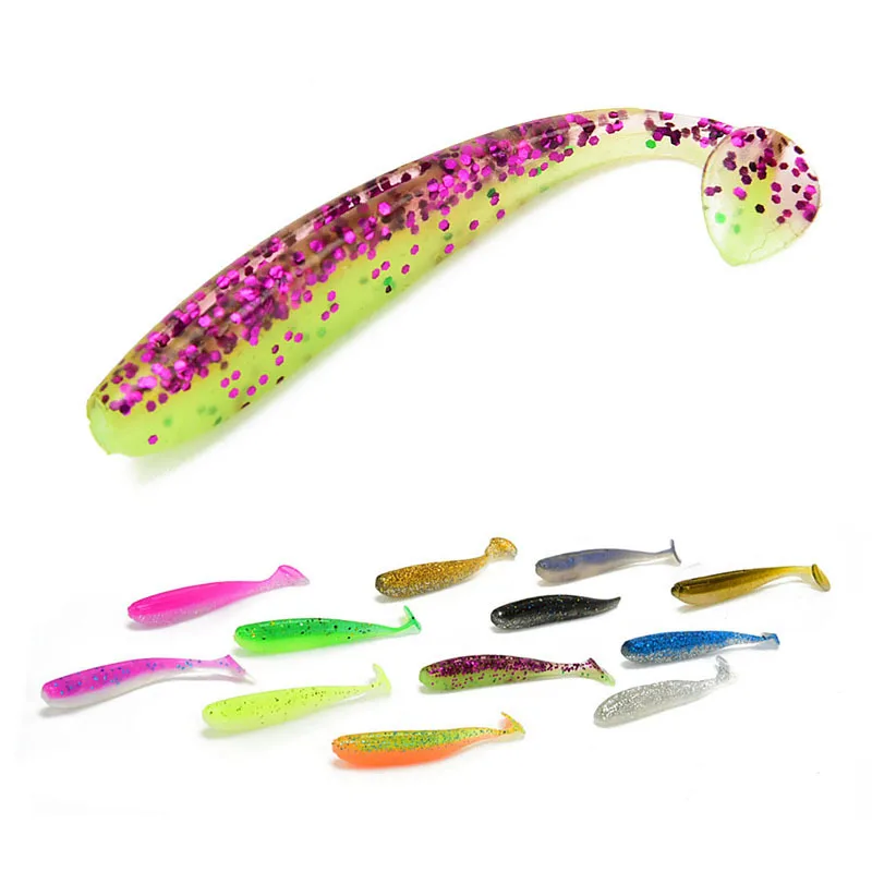 

5PCS 6.5CM high quality silicone soft bait T tail fishing lures 12 color soft Lure bait artificial bait for fishing
