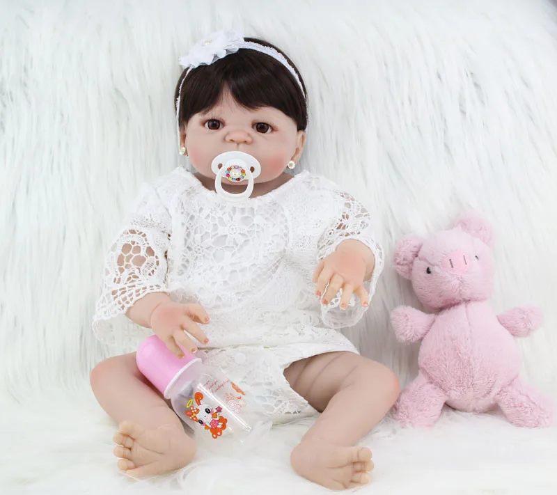 BZDOLL 55 см полное Силиконовое боди Reborn девушка детские игрушки куклы реалистичные винил принцесса кукла "малыш" подарок на день рождения для