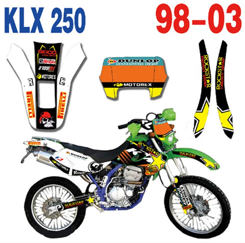 TEAM GRAPHICS & BACKGROUNDS DECALS STICKERS Kits Fit for Kawasaki KLX250 KLX 250 1998 1999 2000 2001 2002 2003 - AliExpress Automobiles &