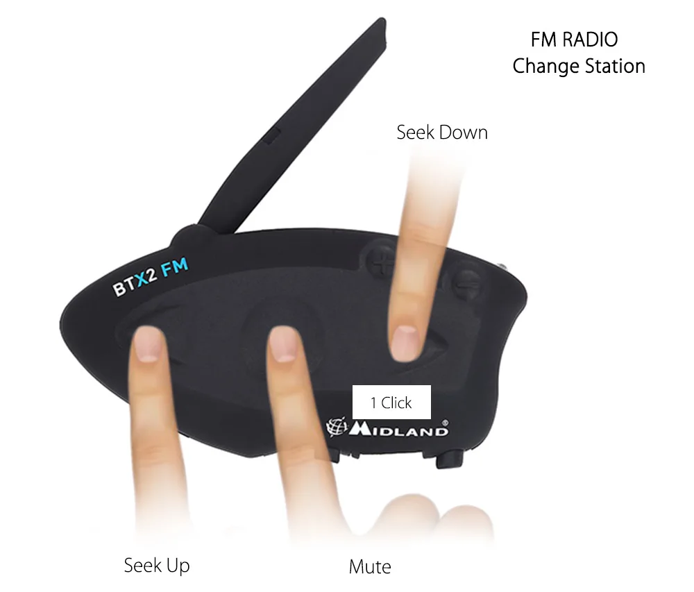 2 шт MIDLAND мотоциклетный шлем домофон BTX2 FM мотоциклетный беспроводной Bluetooth гарнитура для велосипеда