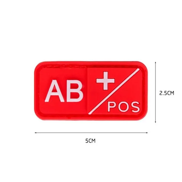 3D ПВХ A+ B+ AB+ O+ Положительный POS A-B-AB-O-отрицательный NEG Тип крови группа патч для одежды Военный резиновый нагрудный знак крючок и петля