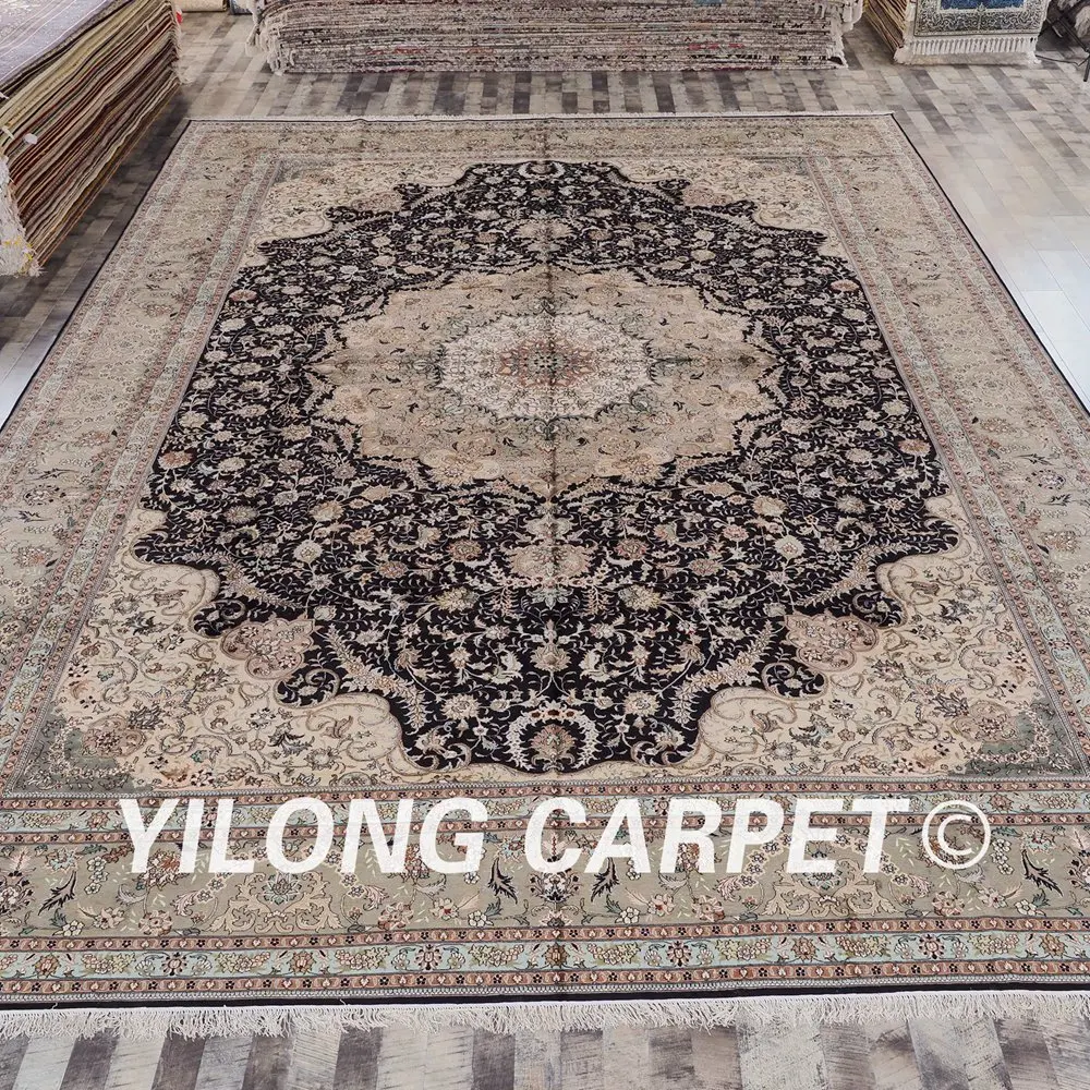 Yilong 14'x20' оверсайз изысканный классического дизайна турецкий стиль ручной работы шелковые турецкие ковры(YHW516A14x20