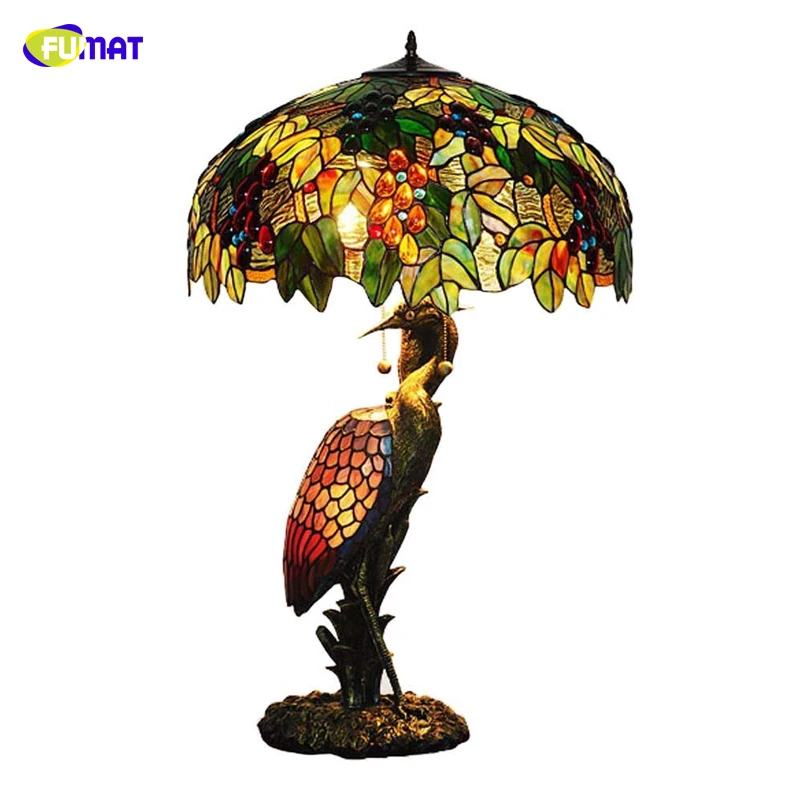 

FUMAT Tiffany Table Lamp LED Crane Desk Light Bedside Lighting 20"34" Living Room Bedroom Hotel Lights Female
