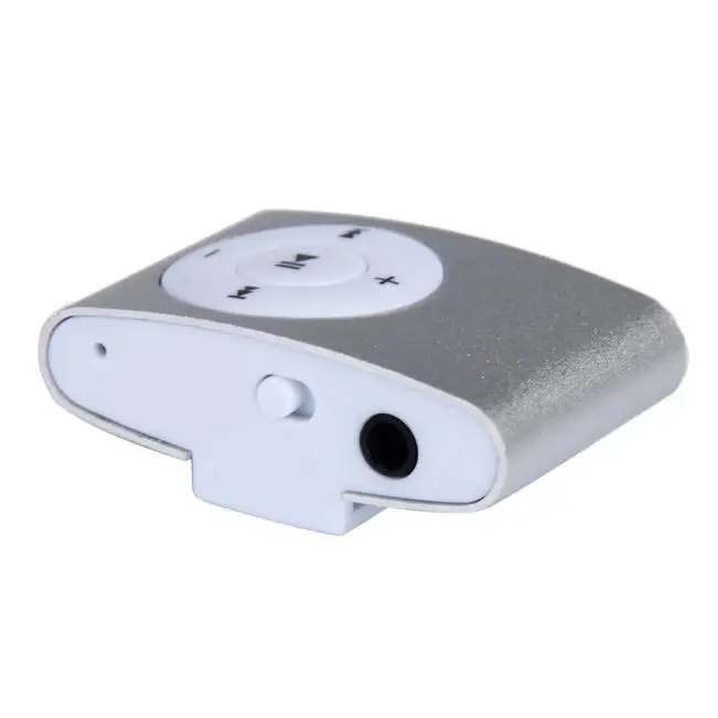 USB мини mp3-плеер Поддержка 32 ГБ Micro SD TF карта с наушниками - Цвет: Серебристый