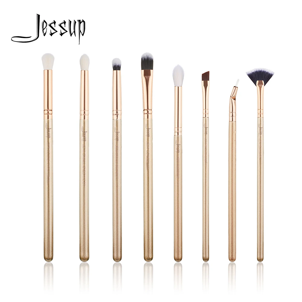 Jessup 8PCS Golden / Rose Gold Makeup brushes set Professional Make up