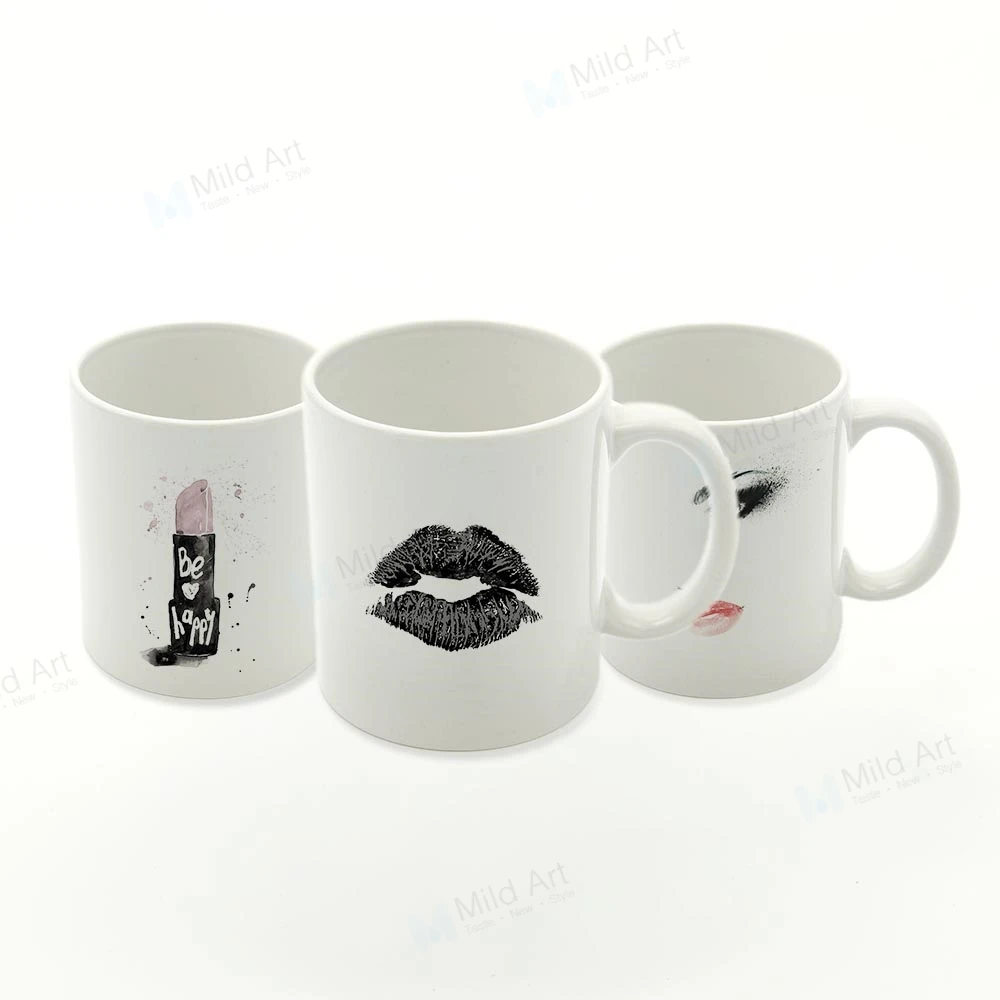 

Nordic Style Watercolor Fashion Quotes Kiss Eye Art Kitchen Ceramic Water Cup Creative Girl Gift Custom Coffee Tea Beer Mugs Set
