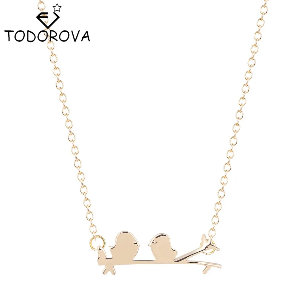 

Todorova Fashion Lovely Bird on Branch Necklace Charm Pendant Women Statement Jewely Collier Femme Best Friend Gift My Orders