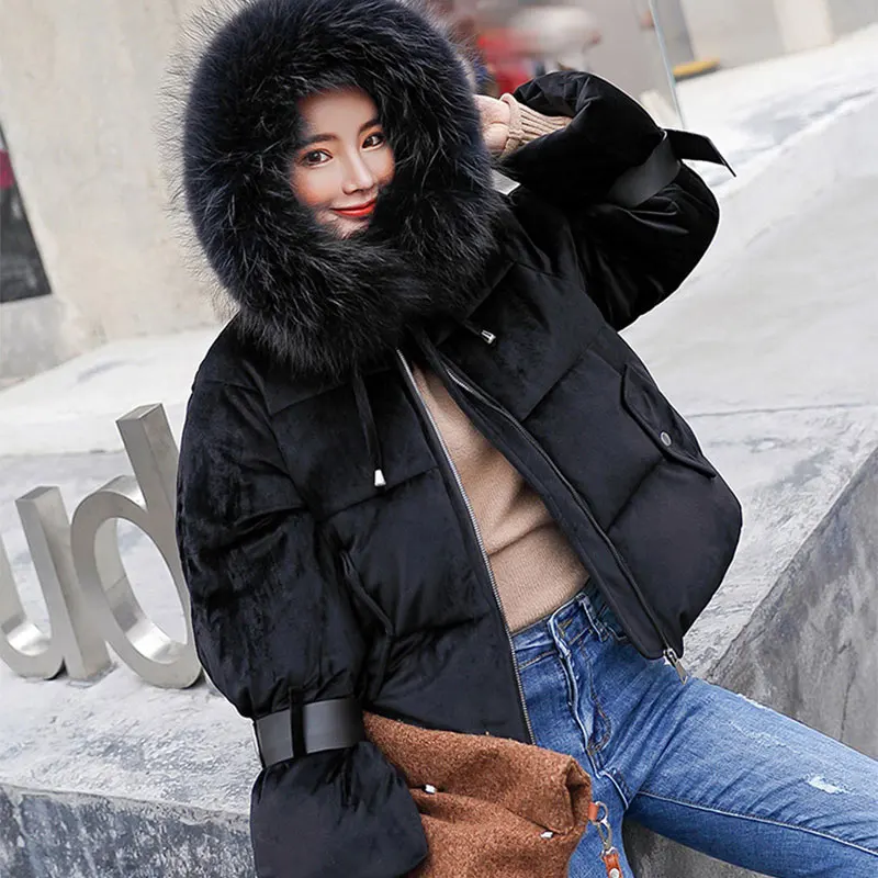2018 Women Autumn Winter Jackets Fashion Faux Fur Hooded Down Parka ...