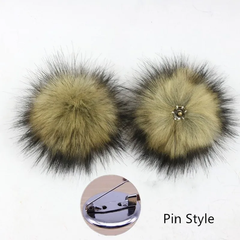 Меховые помпоны DIY искусственный Лисий мех мяч брелок porte clef pompom de fourrure пушистые Меховые помпоны головные уборы аксессуары для вязания - Цвет: Natural