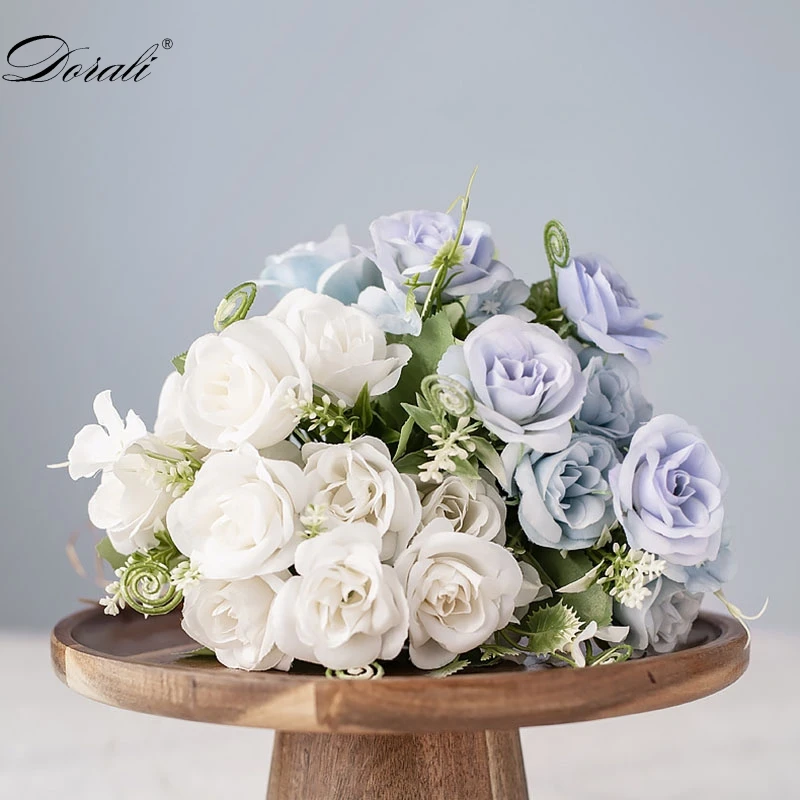 10 головок многоцветный искусственный цветок лилии букет цветов Свадебные искусственный цветок для свадьбы украшение венки