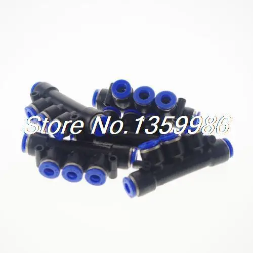 

10PCS Tube OD 6mm Union Triple Pneumatic Quick Connector Fitting