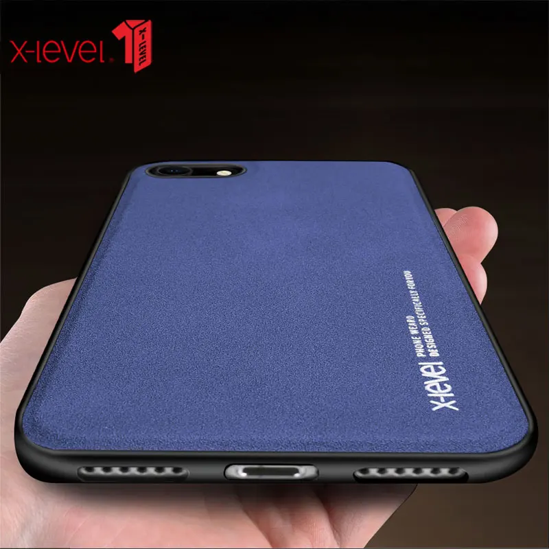 

X-Level Luxury Retro Leather Case For iphone 8 7 6s 6 Plus X Soft Silicone cover Case for iphone XR XS Max X Vintage back cover