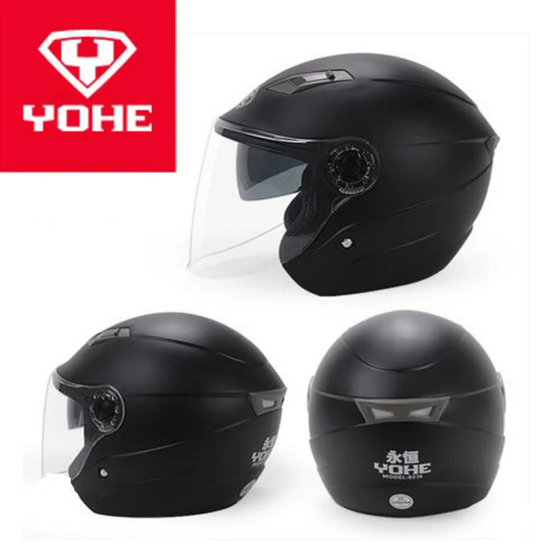 

2019 New Knight protection YOHE Half Face Motorcycle Helmet YH837A Double lens Motorbike Helmets made of ABS with PC Visor lens