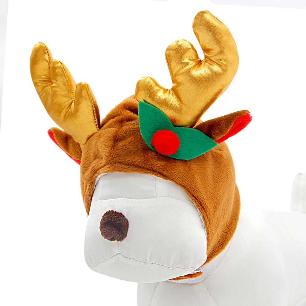 Pet Dog Warm Clothing Dog Winter Hats Elk Antlers Cute Cat Dog Grooming