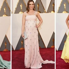 88th Oscars Academy Awards Emily blut трапециевидные платья знаменитостей с прямыми бретелями Румяна Розовые атласные платья для красной дорожки