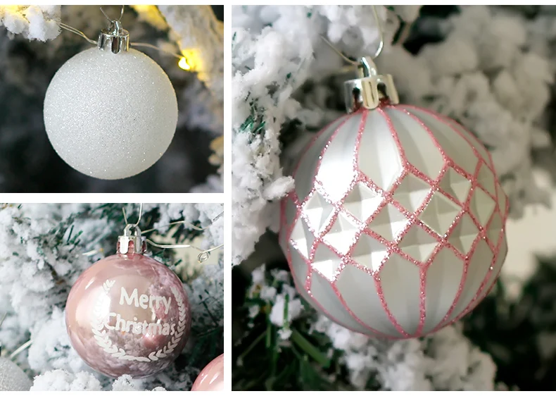 08 inhoo 2017 Christmas Tree Decoration Ball Ornaments Pendant Accessories  20pcs Silver powder Ball Decor For Christmas Home Party