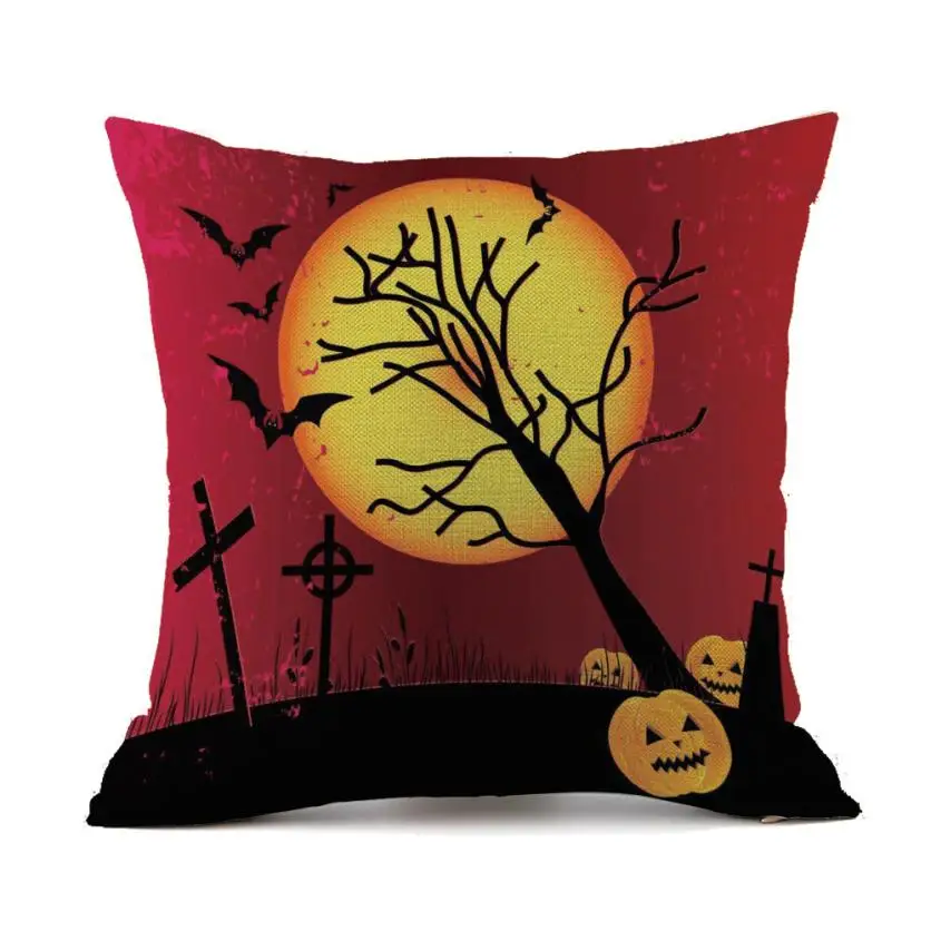 Happy Halloween Cushion Cover Pumpkin Festival Pillow Case Sofa Waist