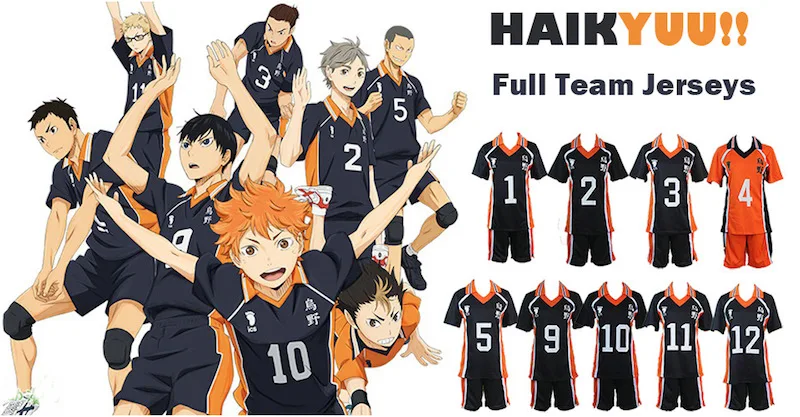 Симпатичные Единорог Аниме Haikyuu 9 символов Джерси костюм унисекс Karasuno средней школы клуб Косплэй костюм спортивная форма