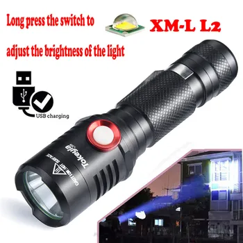 

1000LM XML-L2 Outdoor Led Torch Flashlight Light USB LED Flashlight Rechargeable Light Lamp Lampe Torche 18650 Zaklamp 35DC7