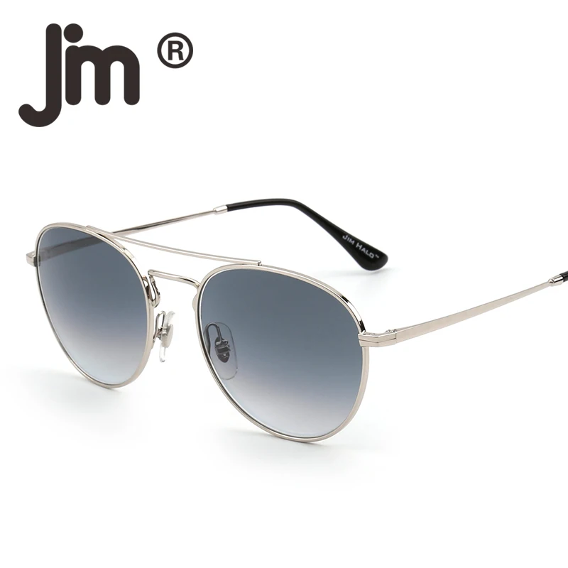 

JM Classic Round Sunglasses Premium Glass Lens Flat Metal Eyewear Men Women