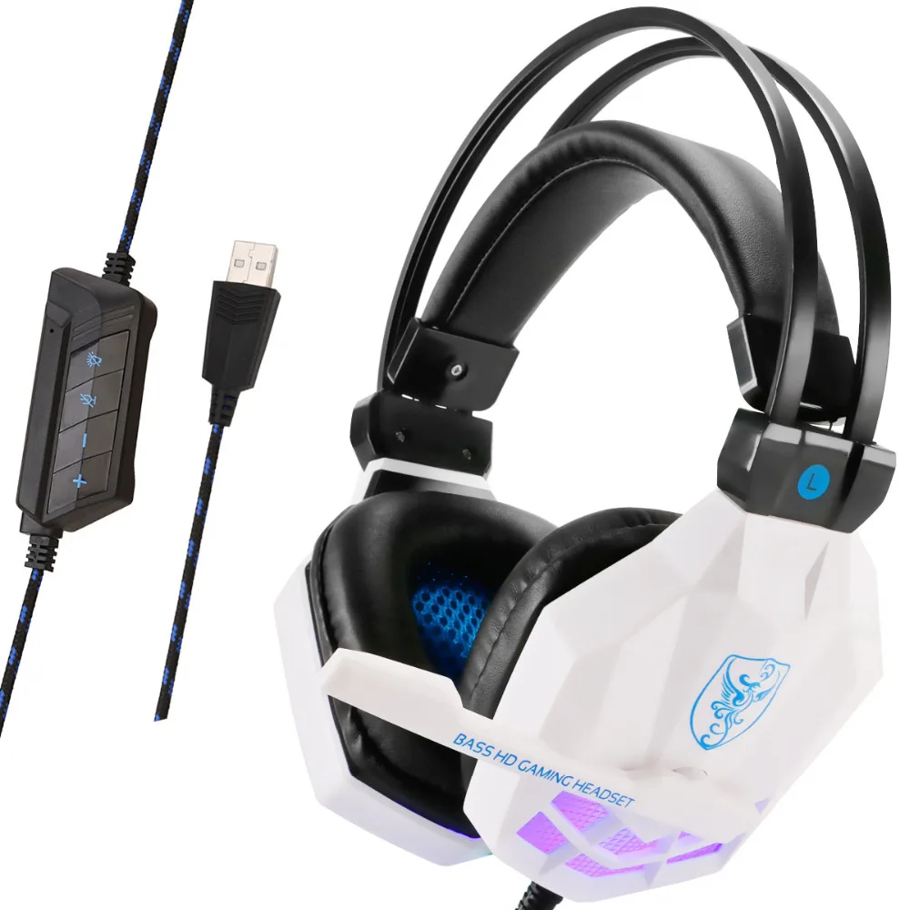 Soyto USB850 стерео игровая гарнитура 7 1 виртуальный объемный бас Игровые наушники с