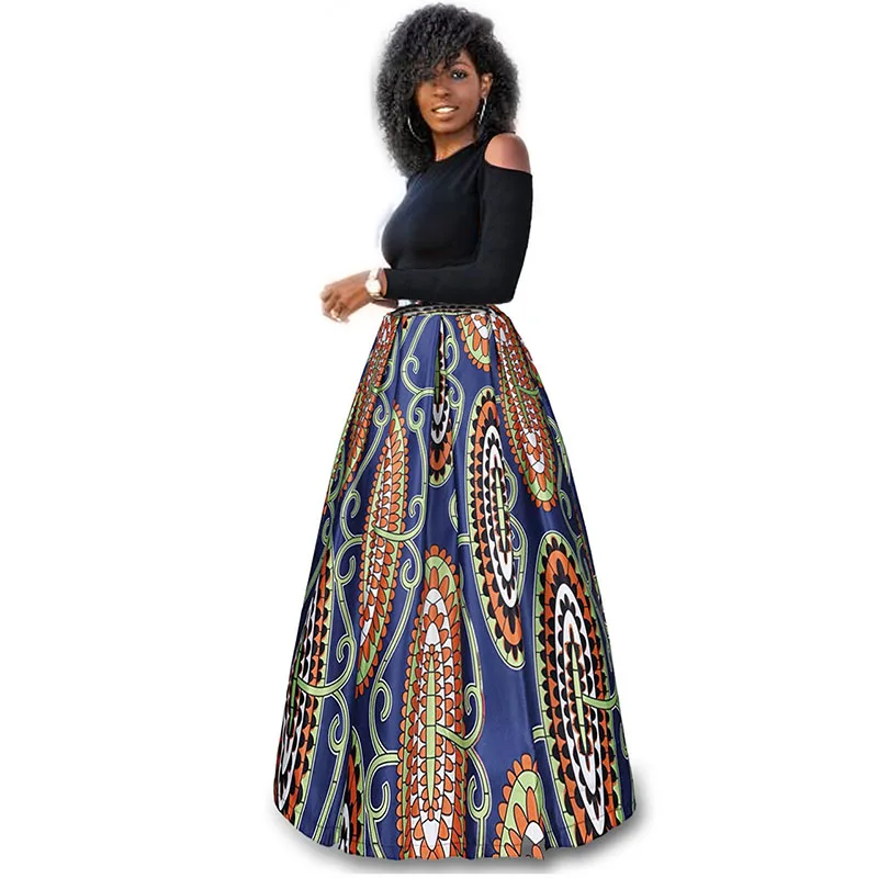 

2017 Women 2 Pieces Print Long Maxi Party Dress Top and Dress Vertical Stripes Elastic Waistband Plus Size Dresses