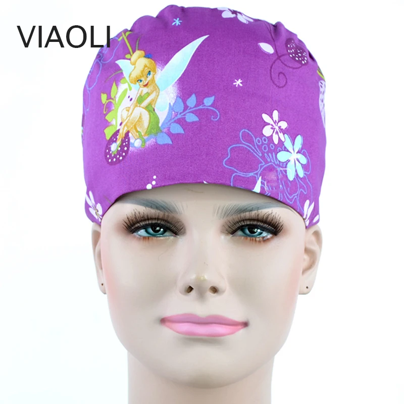 

Purple print Surgical caps/hats pet doctor hat dentist hat print girl nurse accessories Wholesale prices