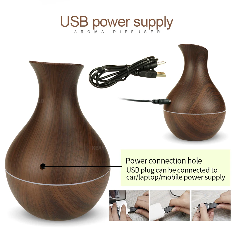 Günstige KBAYBO USB Mini Luftbefeuchter Luftbefeuchter Holz Aroma Ätherisches Öl Diffusor Ultraschall luftbefeuchter kühlen Nebel hersteller für Home