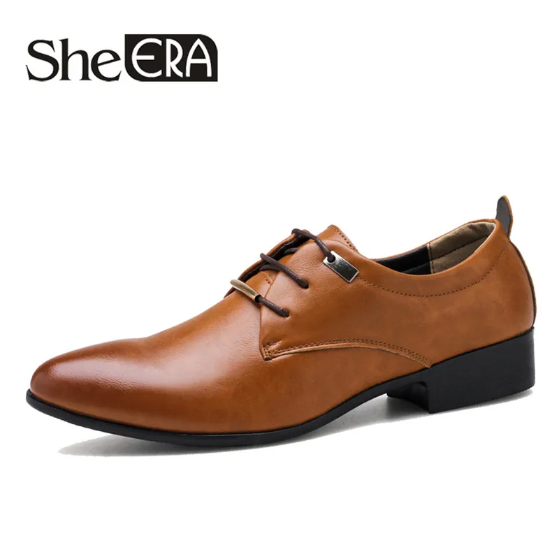 

2019 New Business Men Dress Shoes Leather Pointed Toe Slip on M Casual Flats Loafers Formal Office Shoes Men Leather Oxfords