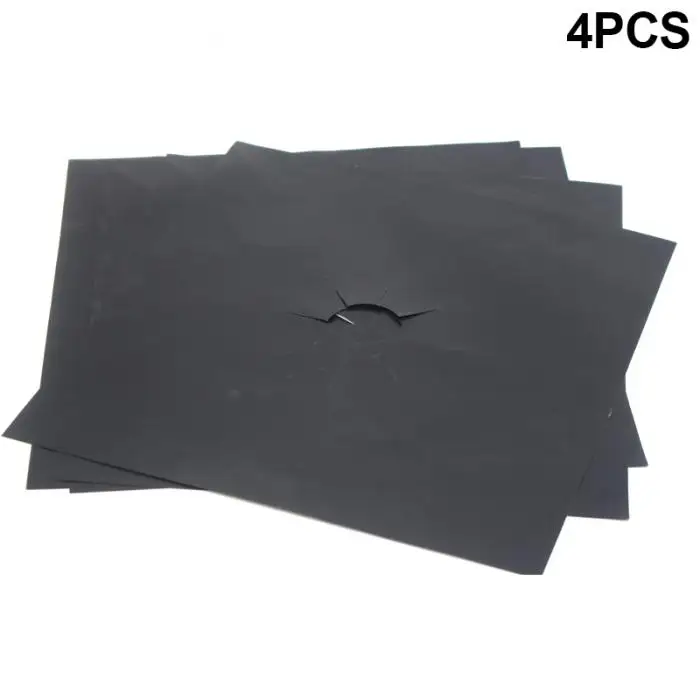 4 Pcs Reusable Sheet Gas Cooker Liner Protector Cover Gas Stove Furnace Protection Pad(27x27CM) PAK55