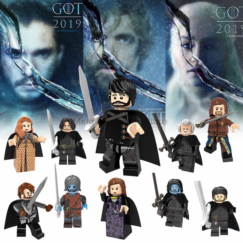 

legoing game of thrones Jon Snow Dany Arya Stark Eddard Stark Wights Jeor Figures Sets Block Toy For Children Compatible Legolys