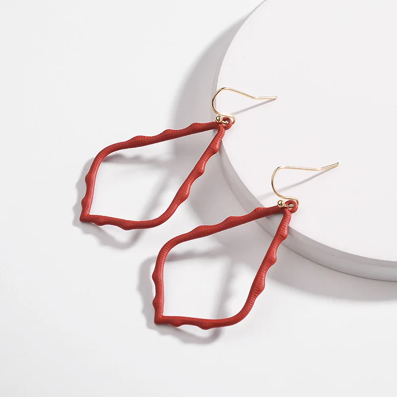 7 Colors Designer Frame Teardrop Earrings for Women Fashion Jewelry Painting Metal Water Drop Earrings Statement Ks Earrings