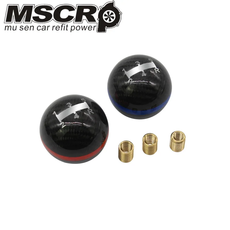 

Mugen 5 Speed Racing Gear Shift knob Black Carbon Fiber with Red or Blue Line