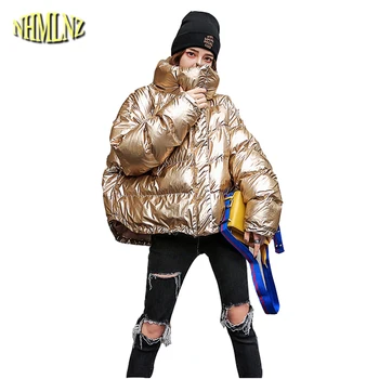 

Large size High quality Women's Cotton Coat 2020 New Winter Fashion Loose Solid color Long sleeve Down Women Cotton Coat LH380