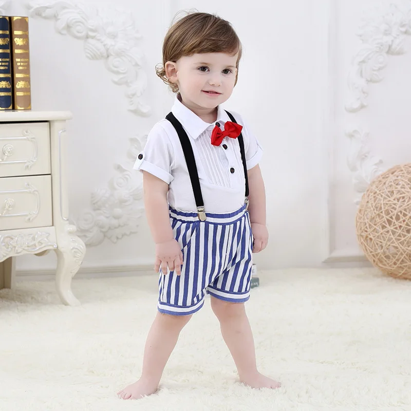 summer gentleman baby suit