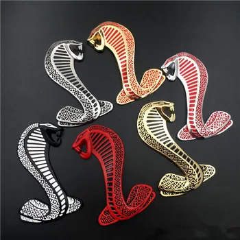 

2pcs/set Cobra Snake Metal Label Sticker Left Right for Mustang Shelby GT Fender Emblem Badge Sticker