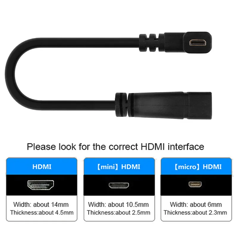 Robotsky مايكرو hdmi ذكر إلى hdmi أنثى محول كابل اليسار زاوية 90 درجة hdmi تحويل رمز لجهاز hdtv العارض Robotsky مايكرو hdmi ذكر إلى hdmi أنثى محول كابل اليسار زاوية 90 درجة hdmi تحويل رمز لجهاز hdtv العارض