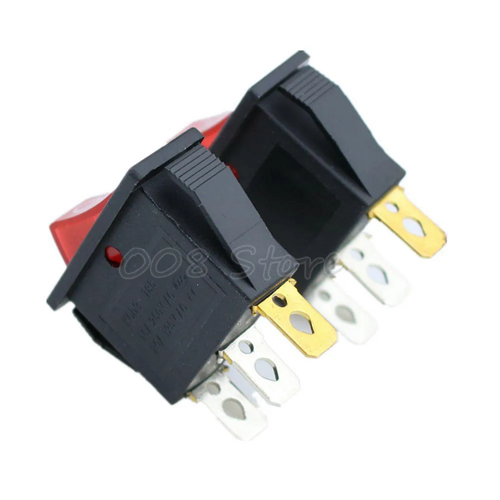 Акция! 10 шт. неоновый переключатель света 250 В/10 А 125 В/15 А|on/off rocker switch|lighted switcheslighted