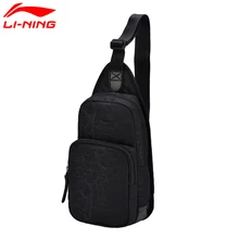 Li-Ning Мужская городская Спортивная нагрудная посылка полиэстер Классическая городская Беговая сумка с подкладкой спортивная сумка ABDM038 BJF115